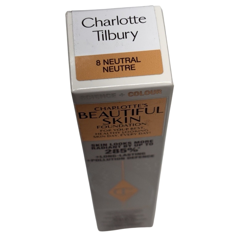 Charlotte‎ Tilbury Beautiful Skin Foundation 8 Neutral 30ml Medium Coverage Glow - Picture 3 of 9